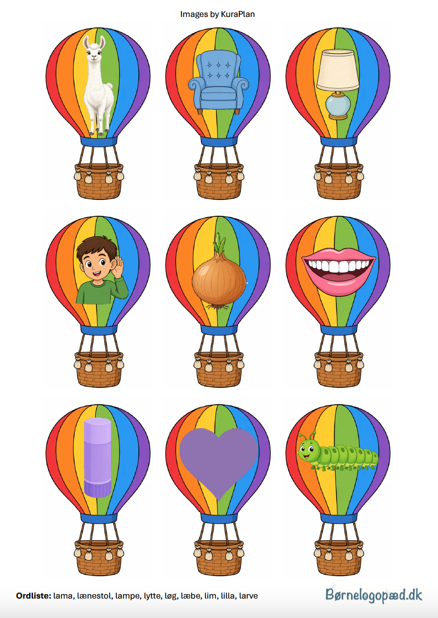 Luftballonspil: Træning af /l/+vokal