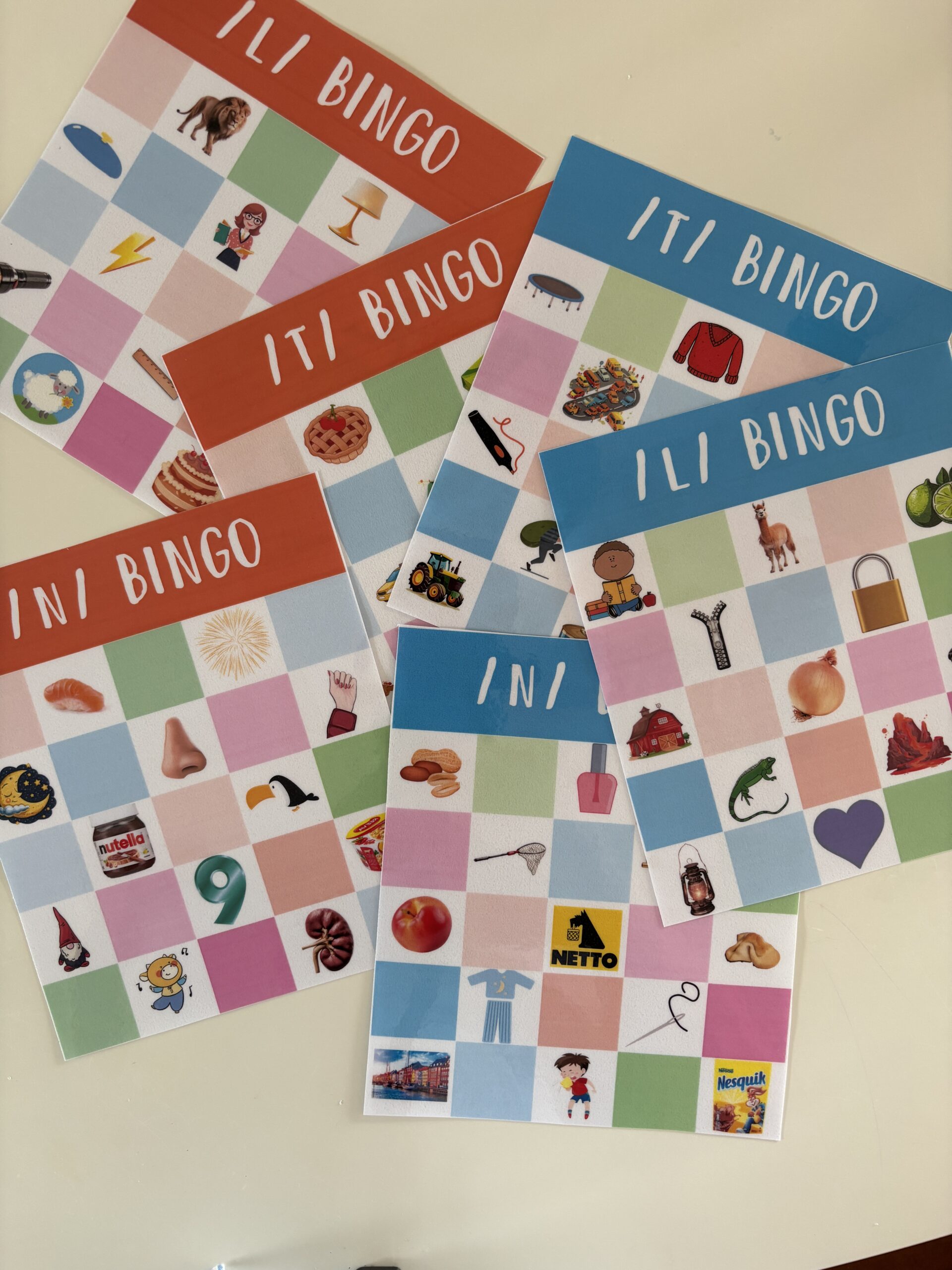 Lyd-bingo: Træning af /l/ og /n/