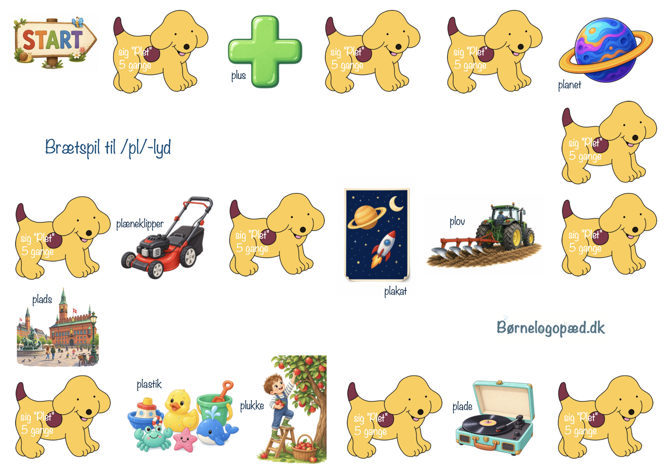 Brætspil til træning af /p/ og /p/-konsonantklynger