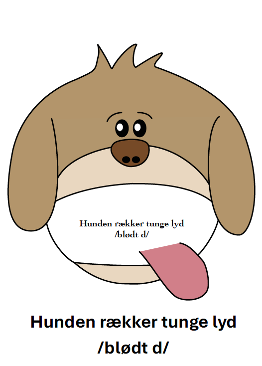 Dyrekort: Hunden rækker tunge lyd /blødt d/