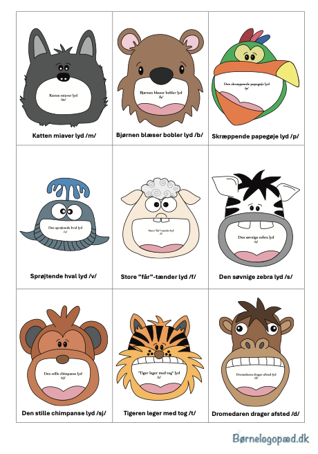 Blandet små dyrekort