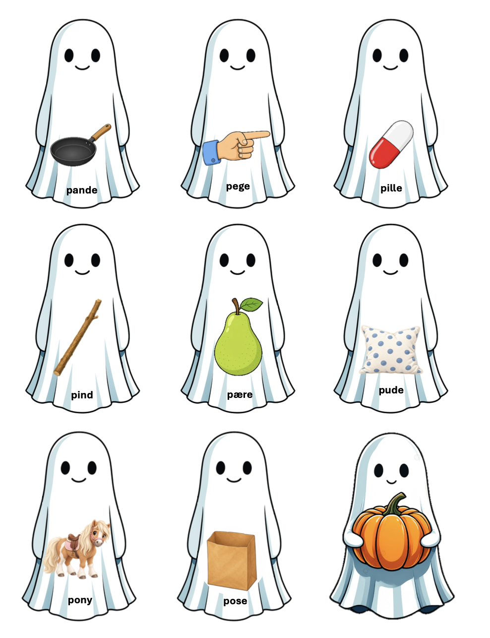 Spøgelsesjagt: Halloween spil til generel fonologitræning
