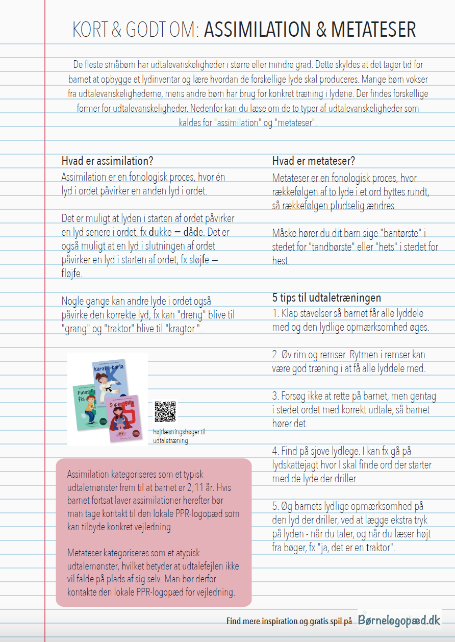 Infoark: Assimilation og metateser