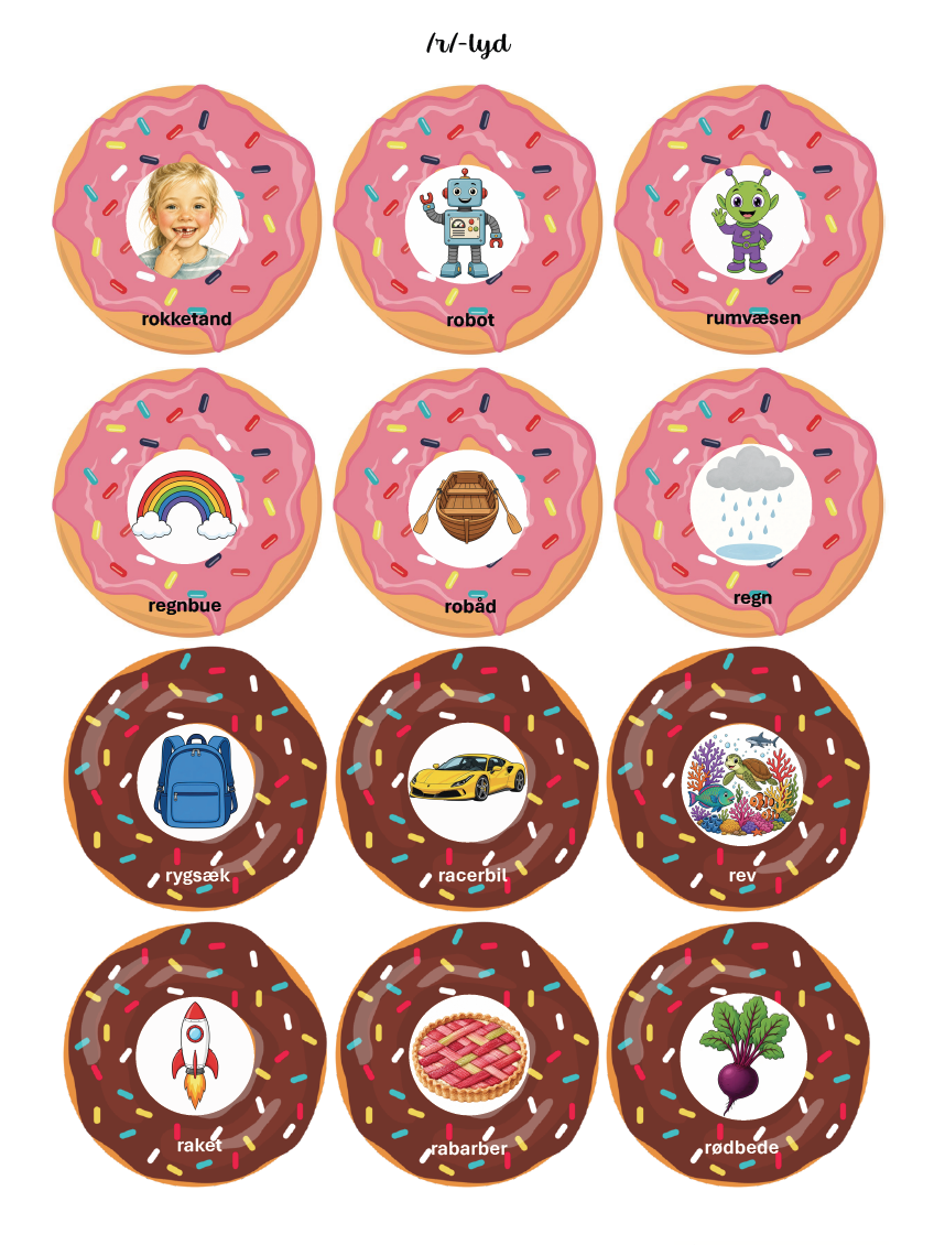Donut Kryds og Bolle: Træning af /f/+vokal og /f/-klynger
