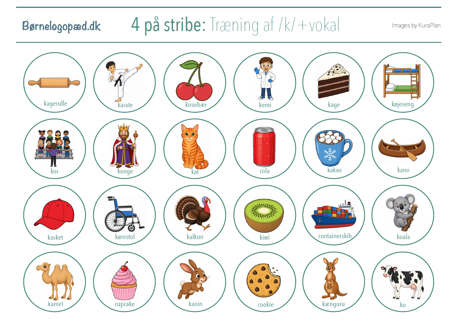 4 på stribe: Træning af /t d/ og /blødt d/-lyd