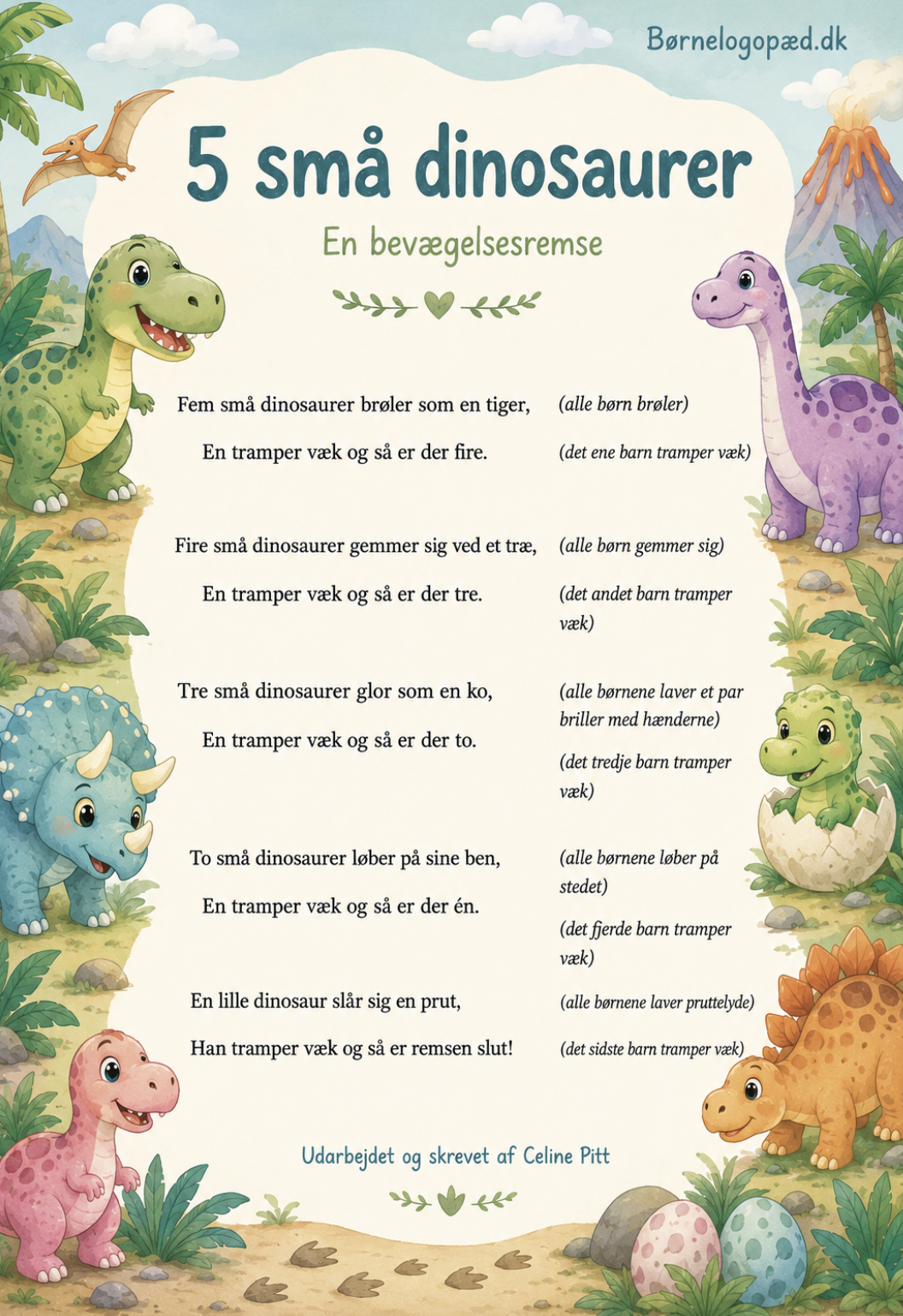 Bevægelsesaktiviteter med dinosaurer
