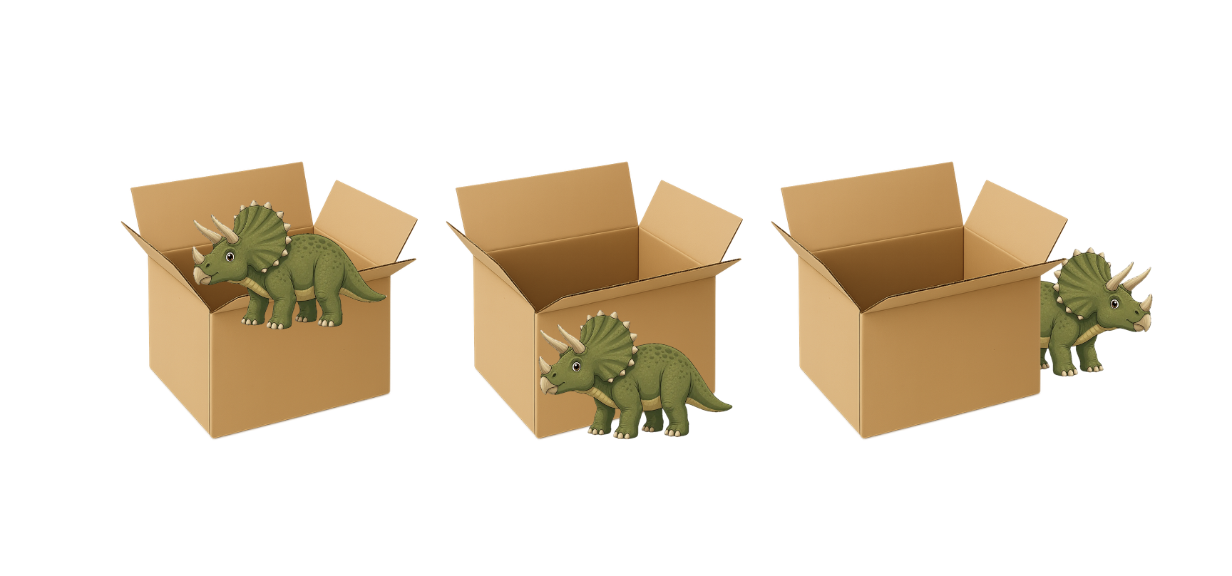Tips til træning af forholdsord med dinosaurer